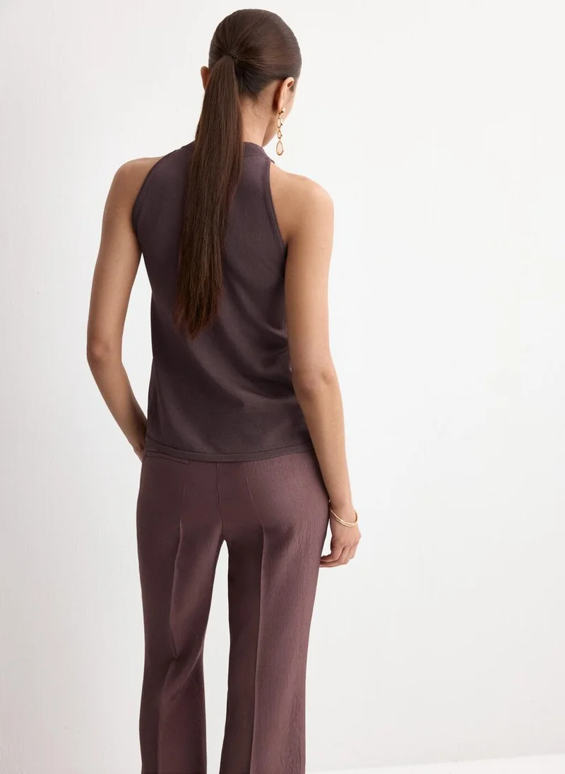 مانجو Halter-neck knitted top